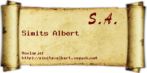 Simits Albert névjegykártya