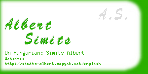 albert simits business card